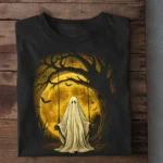 Halloween Ghost T-shirt, Moonlit Ghost Swing Tees Spooky Season Gift For Ghost Lovers